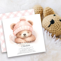 Snuggle Bear Baby Shower Invitation