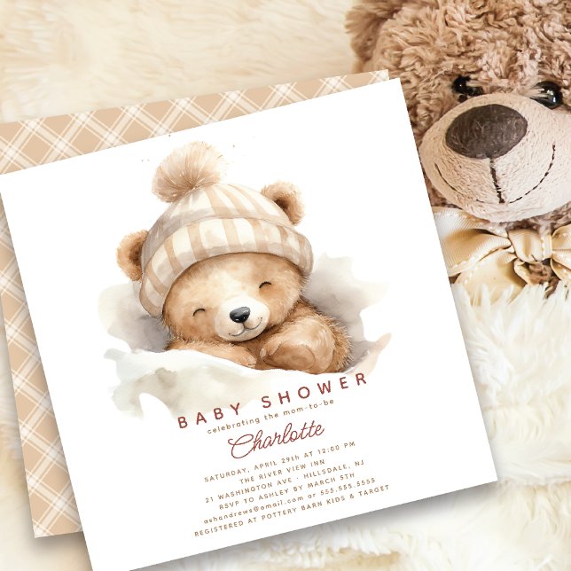 Snuggle Bear Baby Shower Invitation (Creator Uploaded)