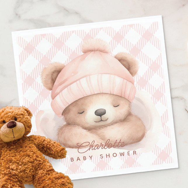 Snuggle Bear Baby Shower Napkins (Creator Uploaded)