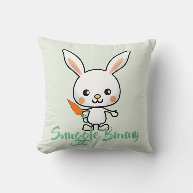 Snuggle Bunny Kawaii Custom Cushion (Front)