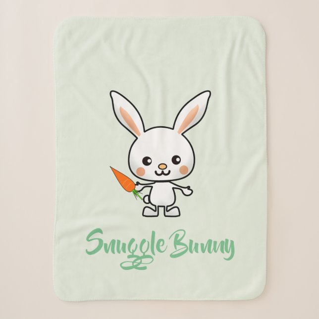 Snuggle Bunny Kawaii Custom Sherpa Blanket (Front)
