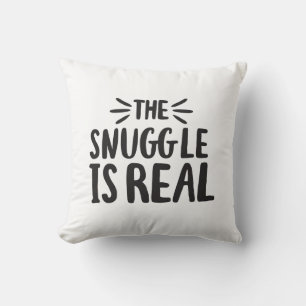 Snuggle is Real Culture Sayings Quote Art Design Cushion