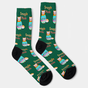 Snuggle Mode Cosy Ginger Cat Socks