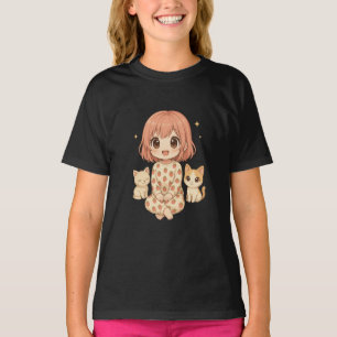 Snuggle Pup Kawaii cat girl in pyjama  T-Shirt