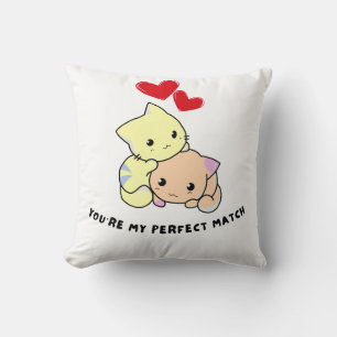 Snuggle Purr-fectly – Cute Cat Couple Pillow