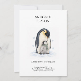 Snuggle Season Penguin Winter Baby Shower Invitation