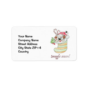 Snuggle Season Puppy Address Label