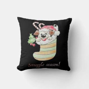 Snuggle Season Puppy in Stocking Cushion