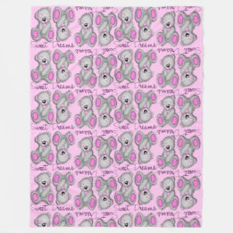 Snuggle Sweet Dreams Teddy-cotton candy Fleece Blanket
