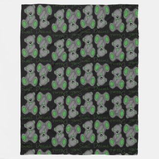 Snuggle Sweet Dreams Teddy-emerald green Fleece Blanket