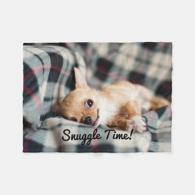 Snuggle Time Pup Fleece Blanket (Front (Horizontal))
