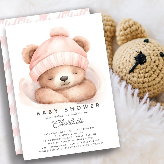 Snuggle Up Bear Baby Shower Invitation (Creator Uploaded)