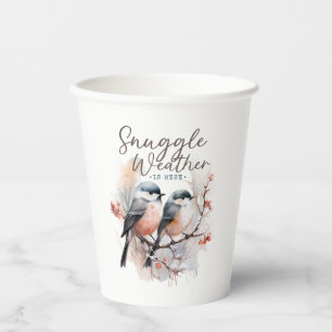 Snuggle Weather Is Here, Birds on Branch Christmas Paper Cups