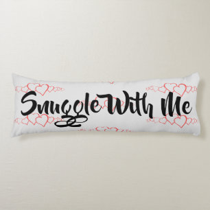 Snuggle With Me Red Hearts Gray Body Cushion