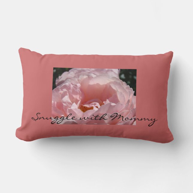Snuggler with Mummy Throw Pillows Pink Rose (Front)