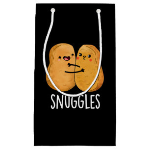 Snuggles Funny Nugget Couple Pun Dark BG Small Gift Bag