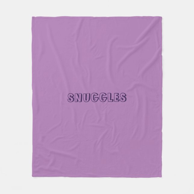 "Snuggles" lavender purple violet Fleece Blanket (Front)