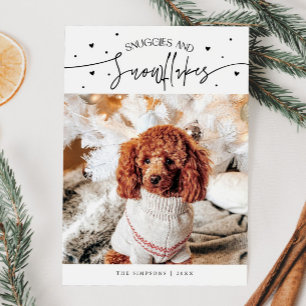 Snuggles & Snowflakes Dog Photo White Christmas  Holiday Card