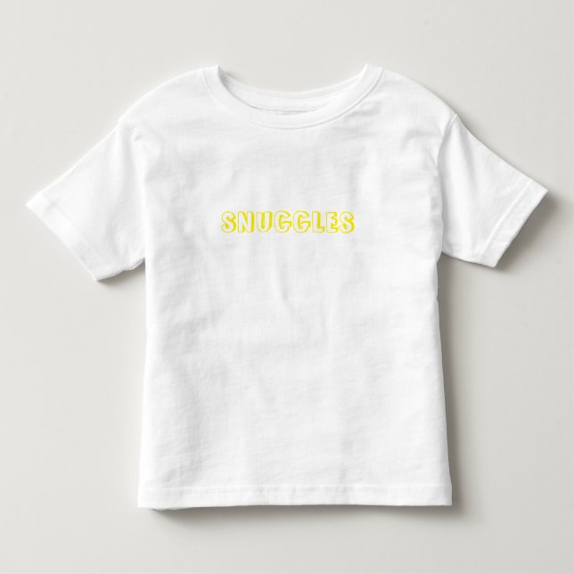 "Snuggles" yellow letters Toddler T-Shirt (Front)