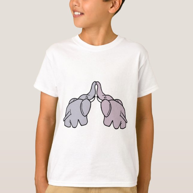 Snuggling Elephants T-Shirt (Front)