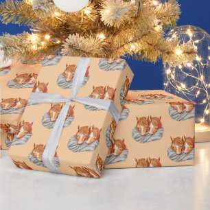 Snuggling Twin Horses Wrapping Paper