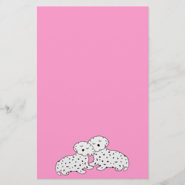 Snuggly Dalmatian Dreams Stationery (Front)