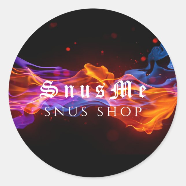 Snus Shop Tobacco Vape Smoke CBD oil Classic Round Sticker (Front)