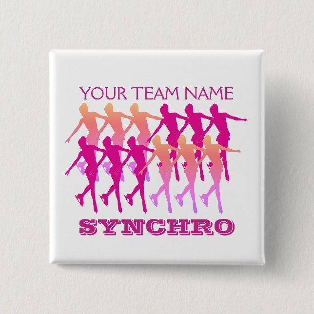 SNYCHRO Figure Skating Giftware 15 Cm Square Badge (Front)