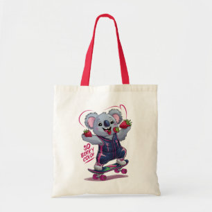 So Berry Cool Koala Skateboard, Funny Strawberry Tote Bag