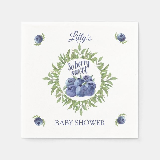 So berry sweet baby shower paper napkins (Front)