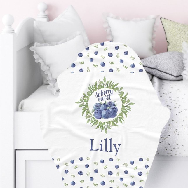 So berry sweet name blanket with blueberries (So berry sweet name blanket with blueberries)