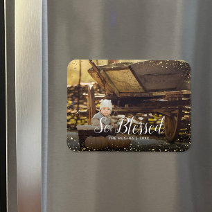 So Blessed   Glitz Faux Glitter Photo Overlay Magnet