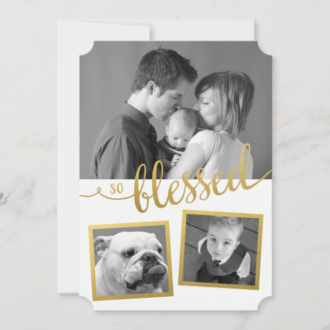 So Blessed holiday gold foil custom 3 photo (Front)