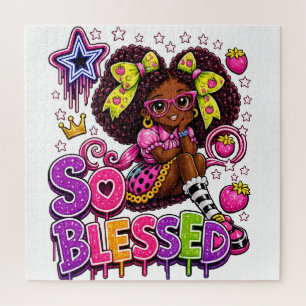 So Blessed™ StarBerry Cute Girl Strawberry Jigsaw Puzzle