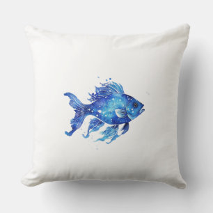 So Blue Fish Large Cushion