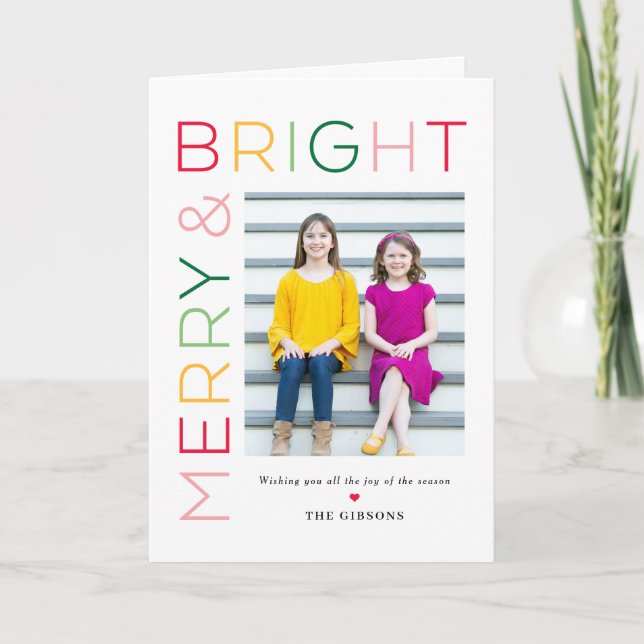So Bright Editable Colour Folded Holiday Card (Front)