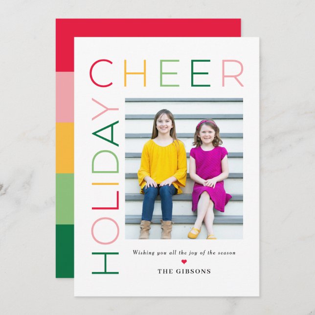 So Bright Editable Colour Holiday Photo Card (Front/Back)