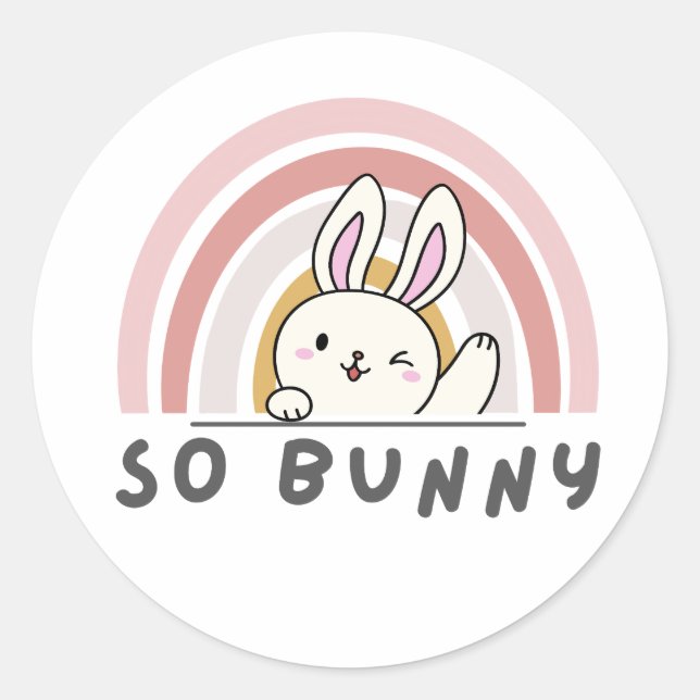 So Bunny Classic Round Sticker (Front)