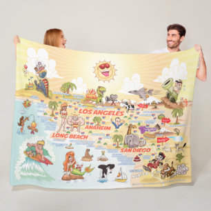 So California Cities & Beaches Fleece Blanket