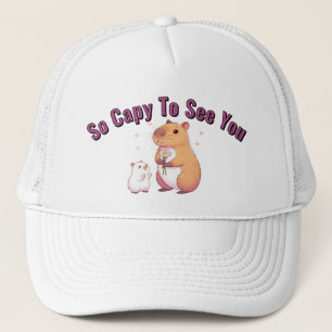 So Capy To See You – Cute Capybara Art Trucker Hat