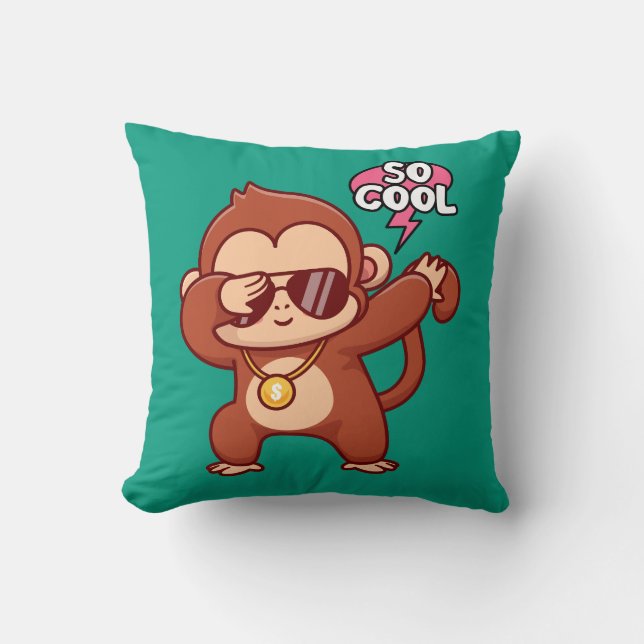 so cool monkey  cushion (Front)
