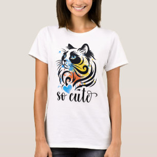 So Cute Cat Splash – Artistic Colourful Kitty Wome T-Shirt