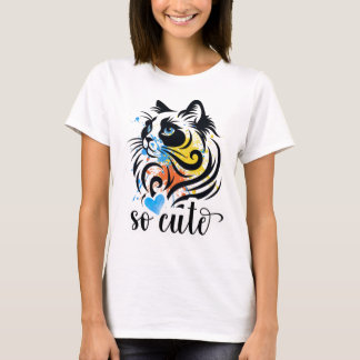 So Cute Cat Splash – Artistic Colourful Kitty Wome T-Shirt
