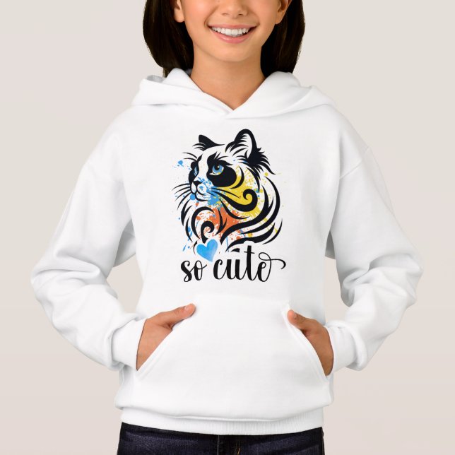 So Cute Cat Splash – Colourful Artistic Kitty Wome (Front)