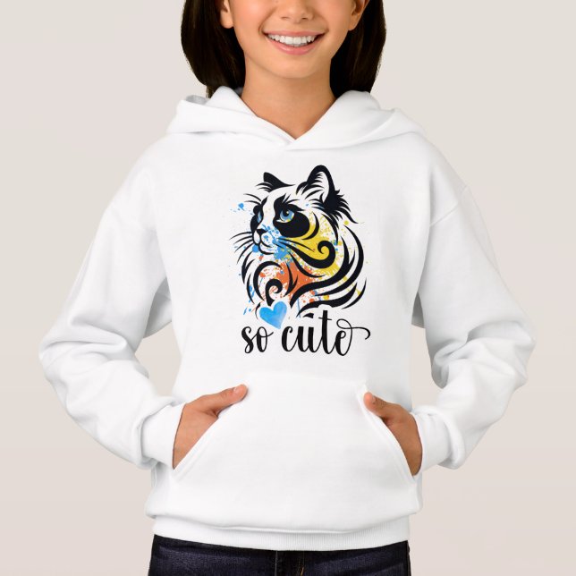 So Cute Cat Splash – Colourful Artistic Kitty Wome (Front)