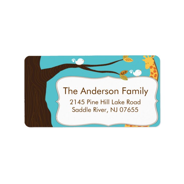 So Cute Giraffe Frame Address Label (Front)
