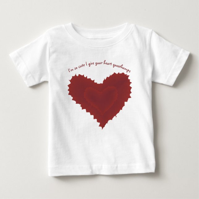 So Cute Heart Goosebumps Dark Red Textured Heart   Baby T-Shirt (Front)