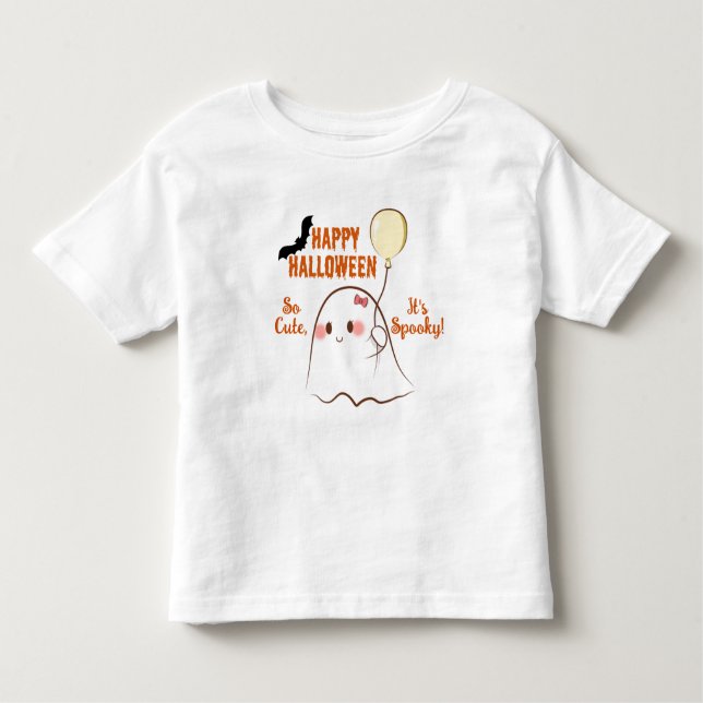 So Cute, It's Spooky Girl's 1st Halloween Ghost  Toddler T-Shirt (Front)