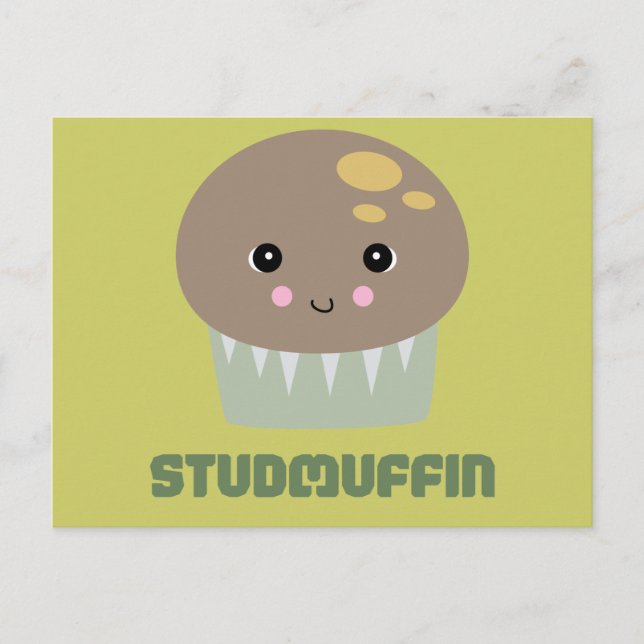 so cute kawaii stud muffin postcard (Front)