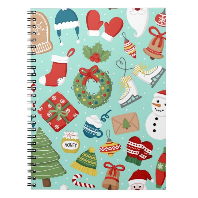 So Cute Santa Claus Christmas Sweets Personalised  Notebook (Front)